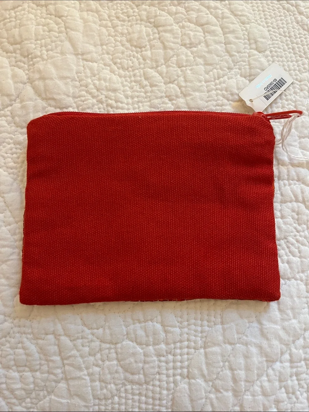 Viola Beaded Red Christmas “Hohoho” Wristlet Pouch with Pearl Accent: Super Cute
